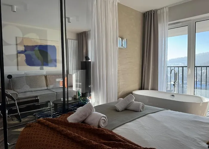 Widok Marzen Sun&ski Romantic Art House Z Garazem Appartement Krynica Zdroj